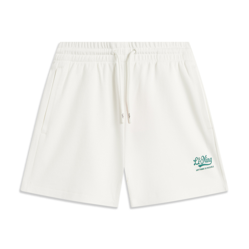 李宁运动裤女秋时尚系列舒适透气简约宽松休闲短卫裤AKSU530-B品