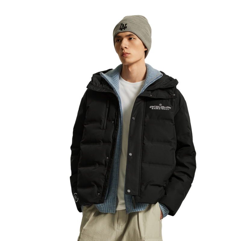李宁男子韦德系列常规型短羽绒服保暖舒适简约AYMU003-B品