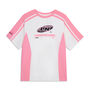 李宁短袖T恤夏男款电子竞技系列时尚简约宽松圆领文化衫AHSV639-