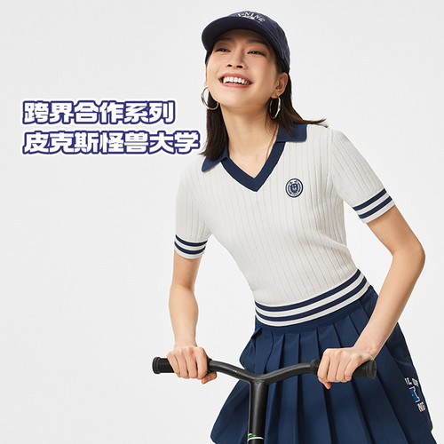 李宁运动T恤2024夏季新款女子时尚潮流系列短袖编织衫AMBU216