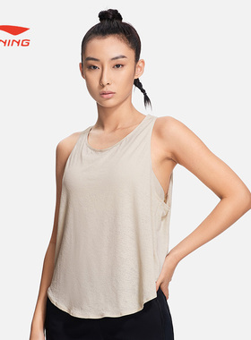 李宁女款夏季跑训舒适健身无袖时尚休闲宽松运动文胸AVSS028-B品
