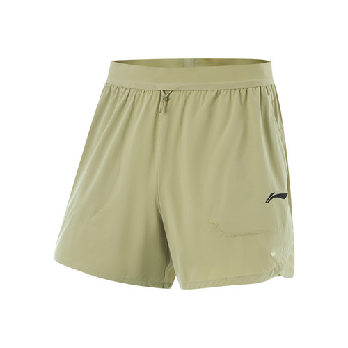 李宁运动裤夏男子跑训系列舒适透气简约常规运动短裤AKSU411-B品