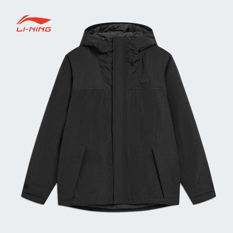 李宁棉服男冬季运动时尚系列舒适简约保暖常规休闲短棉服AFMT011