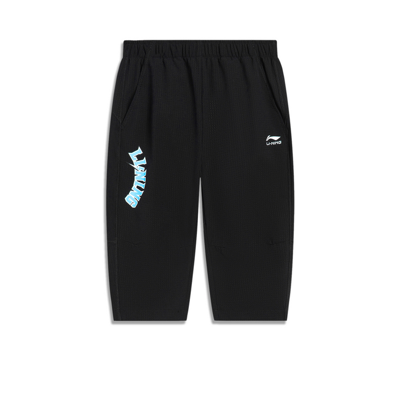 LI-NING/李宁夏季男小童运动系列休闲直筒七分运动裤YKQT021--B品