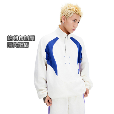 中国李宁卫衣男女款春时尚系列舒适透气宽松套头无帽卫衣AWDU345-