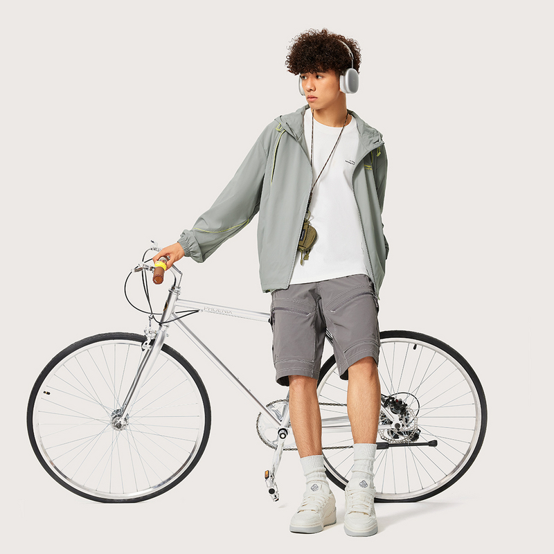 李宁运动潮流系列男子运动风衣宽松型柔软透气外套AFDU549-B品