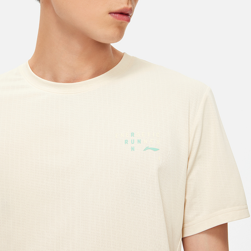 李宁短袖秋男子跑训系列舒适透气圆领常规休闲短袖T恤ATSU051-B品