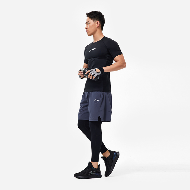 LI-NING/李宁健身系列男子跑步骑行户外长裤紧身裤AULT499-1-B品