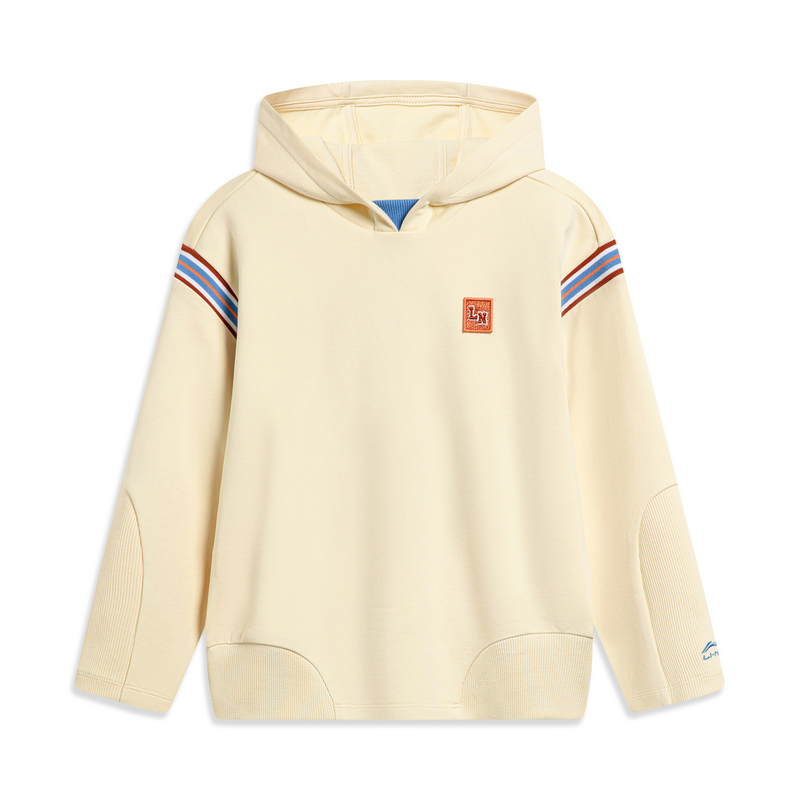 李宁春秋款女大童卫衣运动系列宽松休闲套头连帽上衣YWDT172-B品