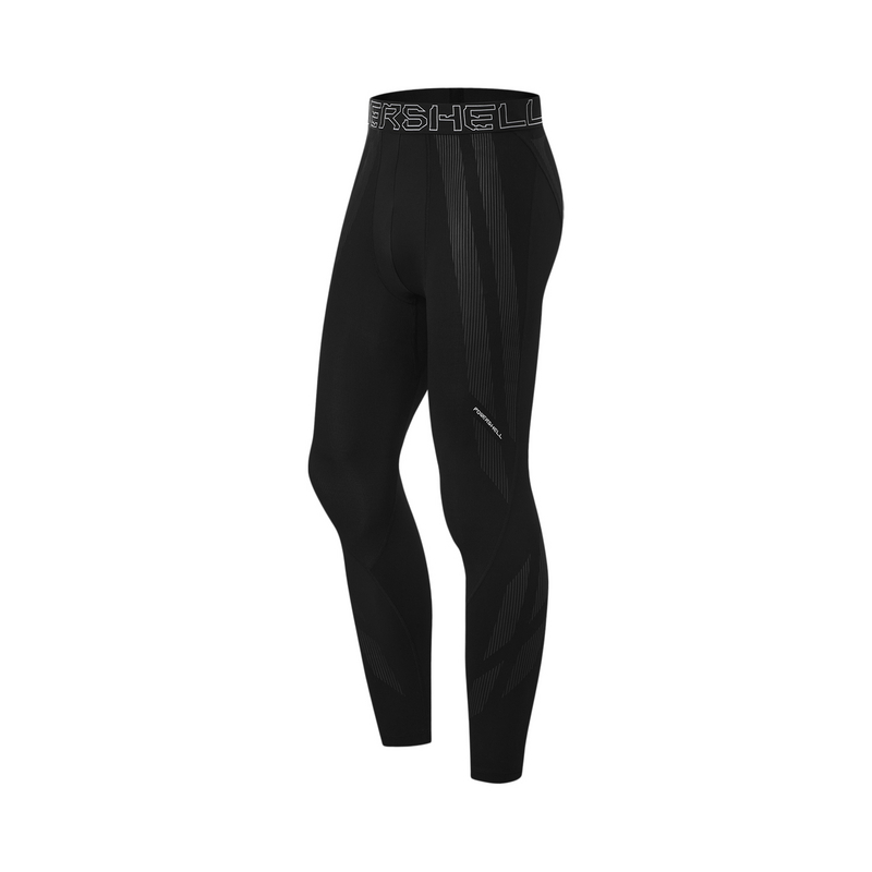 李宁紧身衣裤男春季跑训系列透气简约紧身运动长裤AULU007--B品