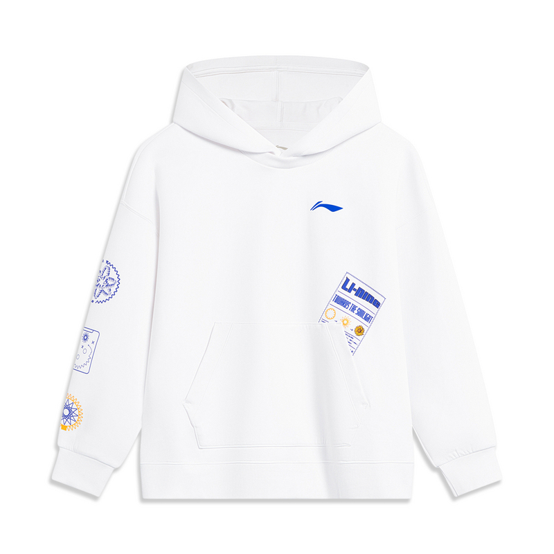 李宁卫衣男童冬季篮球系列时尚宽松休闲套头连帽卫衣YWDT295--B品