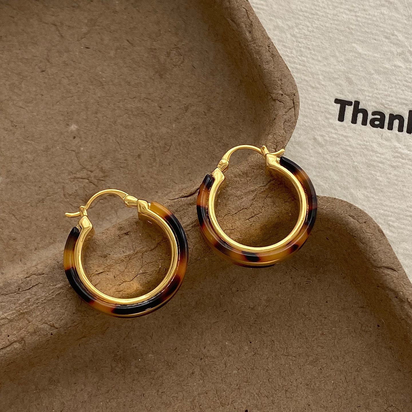 欧美复古高级感豹纹圈圈耳扣耳环小众设计925银针耳钉2025年新款