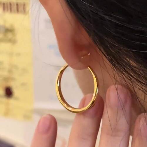 法式素圈圈冷淡风耳环