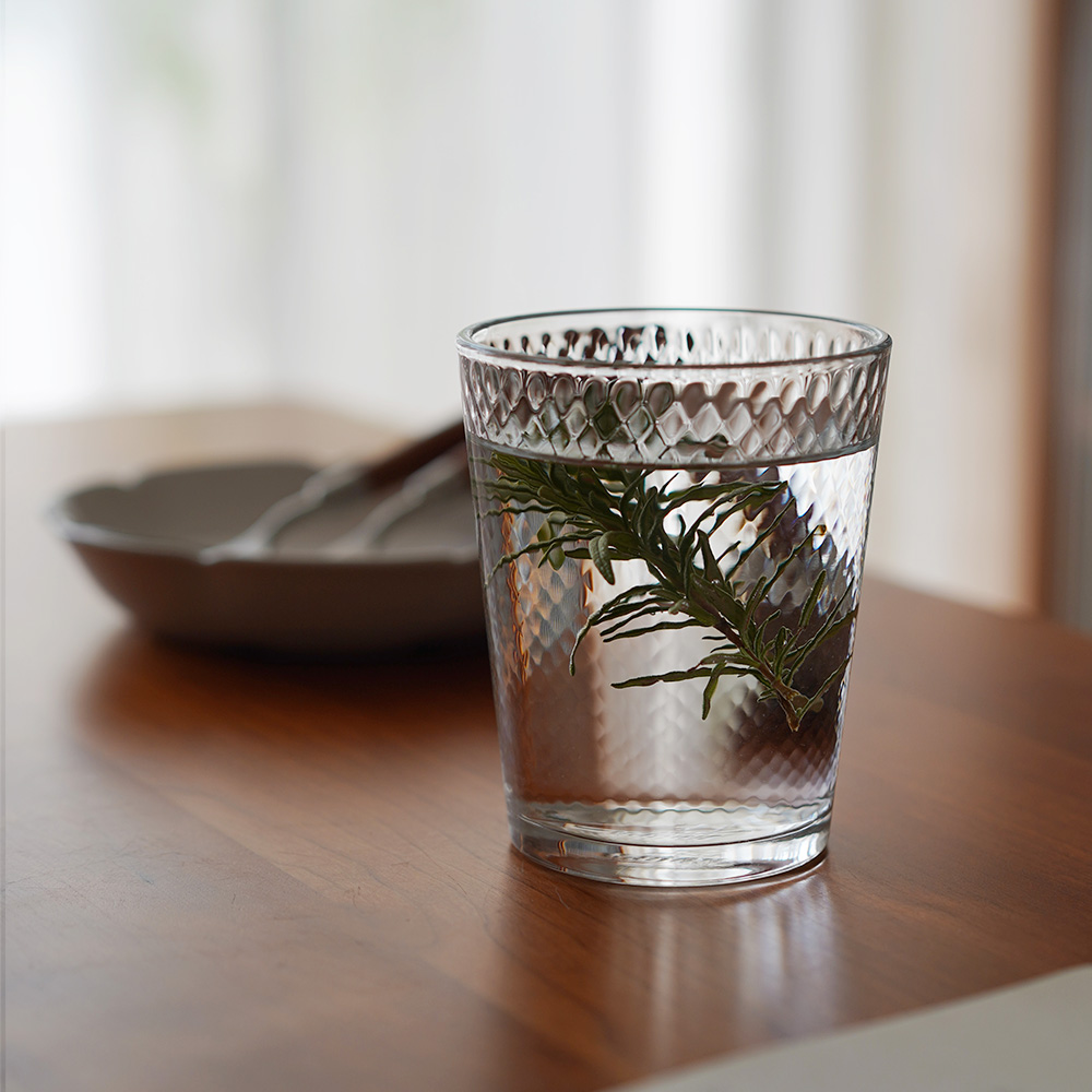 耐热玻璃蜂巢纹ins玻璃杯加厚