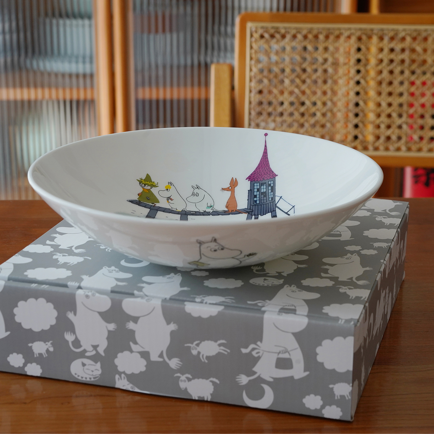 MOOMIN正品姆明骨瓷深盘意面盘