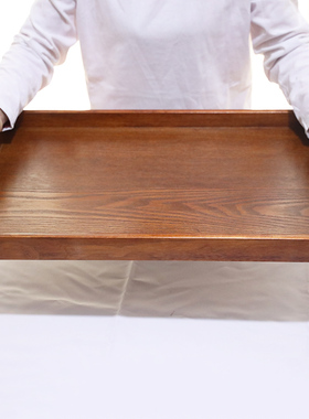 特大号木托盘烤全羊实木盘子长方形家用茶盘茶色收纳盘餐馆上菜盘