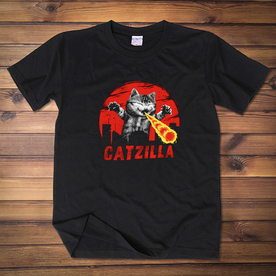 恶搞哥斯拉电影游戏纯棉短袖T恤