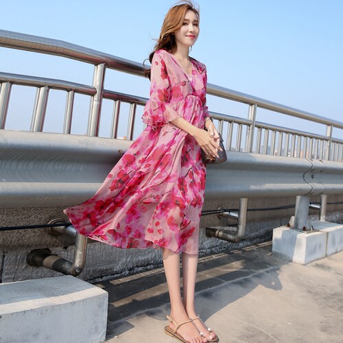 2021夏季新款v领两件ins女套装裙