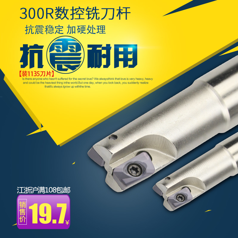 台湾数控铣刀杆300R立铣刀R0.8合金刀片刀杆CNC铣床开粗直角刀杆
