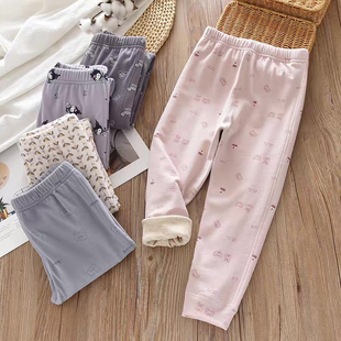 A类男女童羊毛蚕丝保暖裤儿童双层加厚内穿校服神器发热打底裤新