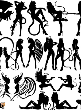 女人一面是天使一面是魔鬼 Devil性感美女 Angel汽车电动车身贴纸