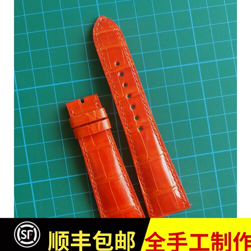 鳄鱼皮表带全手工制作