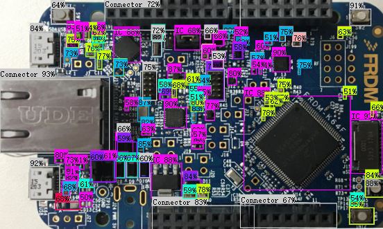 PCB印制电路板元器件检测分类数据集YOLO格式原始标注700张