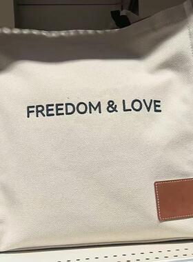 DL同款帆布包女包2025新款通勤上课包简约单肩包胖东来同款包包