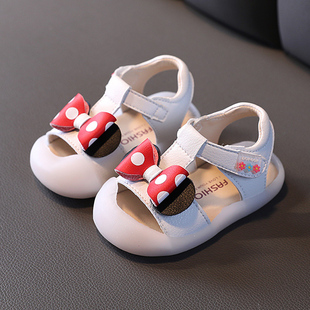 夏季 0一1岁白色公主鞋 女宝宝凉鞋 12个月婴童婴儿软底防滑学步鞋
