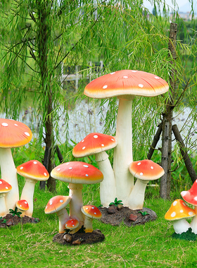 户外仿真蘑菇雕塑婚庆道具花园装饰园林公园种植基地羊肚菌类摆件