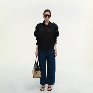 REFOUND TEN 26春夏设计师款复古普鲁士蓝廓形牛仔裤NZ003