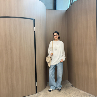 【VIINS】YP25年秋季新长袖T恤圆领H型宽松上衣女3110