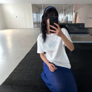 SOI SR手工感花型圖案T恤女 寬松疊穿內搭上衣3394 VIINS