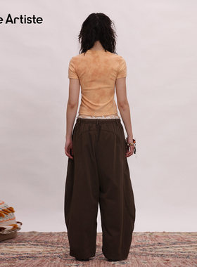 【现货】SHELLE ARTISTE26春季新款时髦复古跳舞吧花边弯刀裤宽松