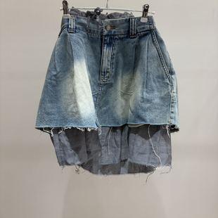 新款 26设计师品牌春季 牛仔拼接半裙 现货询价