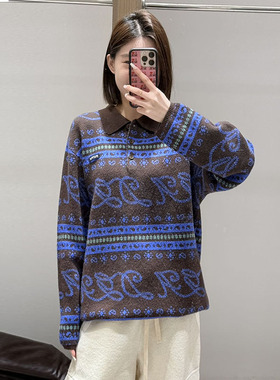 【现货】FIZZFLY | 25冬季设计师品牌新款复古提花翻领针织衫