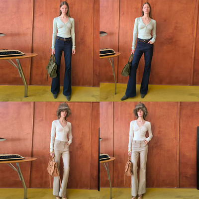 【现货】GENTLE THORNS时尚百搭新款贝壳扣V领羊毛经典款打底