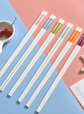 马卡龙陶瓷筷子家用情侣彩色网红可爱ins防霉骨瓷一人一筷耐高温