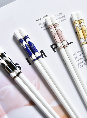 陶瓷筷子家用骨瓷创意欧式礼品乔迁新房入宅餐具高档ins一人一筷