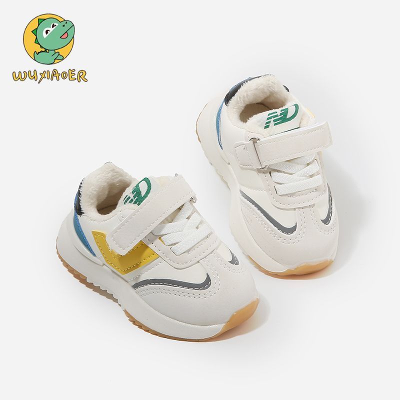 婴儿学步鞋秋冬新款软底防滑宝宝运动鞋二棉魔术贴男女小童鞋加绒