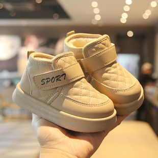 2024棉鞋新款冬季男童宝宝鞋子加绒保暖儿童雪地靴女童休闲短靴潮