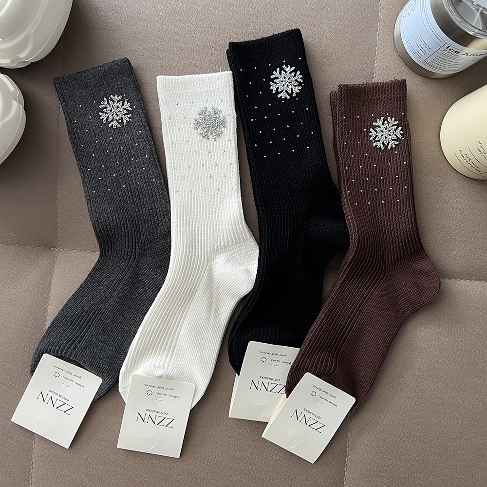 粗针双面烫钻饰品袜轻奢重工女袜