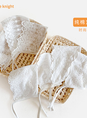 婴儿公主帽春秋薄款女宝宝洋气韩版宫廷帽白色网红新生儿帽子夏季