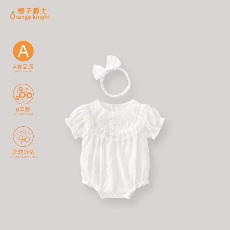 夏季小月龄婴儿新款满月衣服女宝宝甜美可爱公主短袖三角包屁衣薄