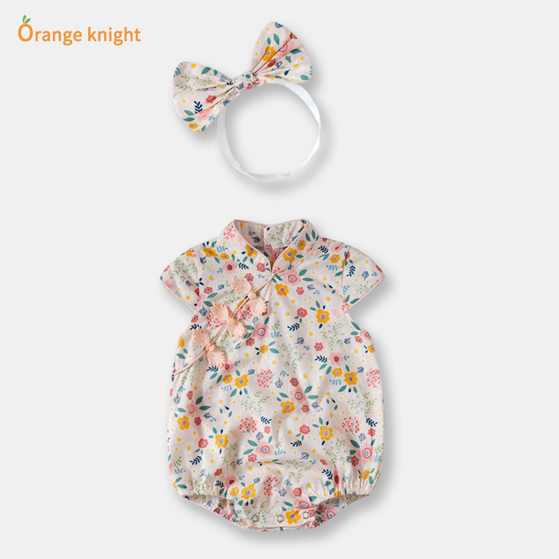 婴儿旗袍包屁衣汉服中国夏季