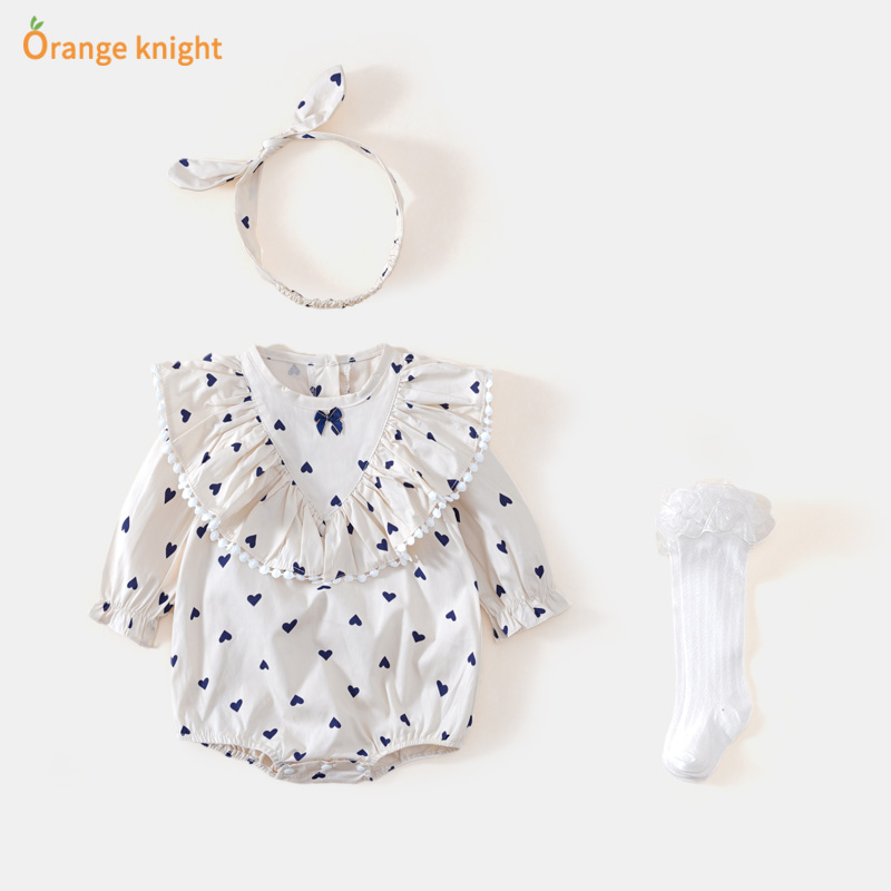 婴儿秋装包屁衣公主满月衣服韩版