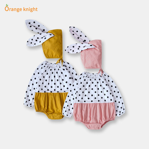 婴儿可爱拍照造型服波点包屁衣