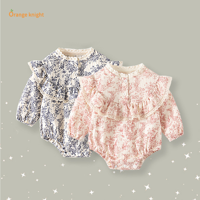 新生宝宝春季阳气碎花甜美连体衣