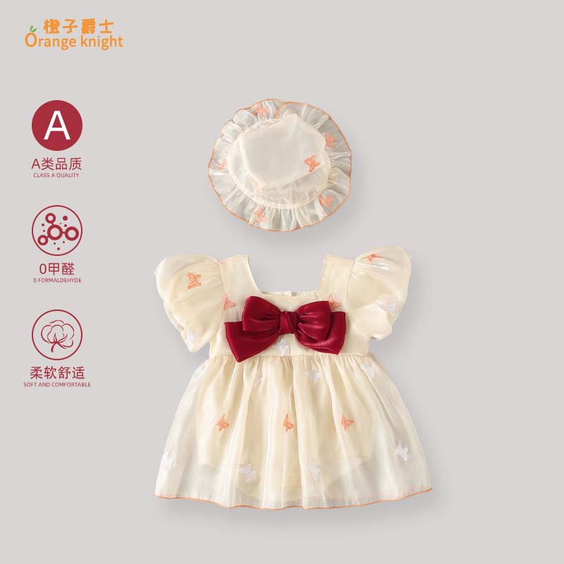 女宝宝夏季新款满月衣服韩版洋气甜美短袖三角包屁衣哈裙公主礼服