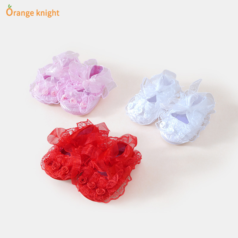 婴儿喜庆红色公主百搭鞋子